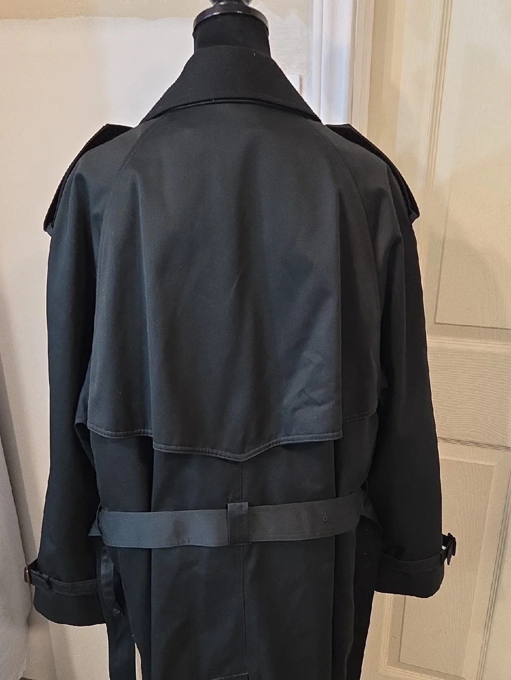 Ralph Ralph Lauren Black Wool Blend  Double-Breasted Trench Coat Jacket - Picture 15 of 16